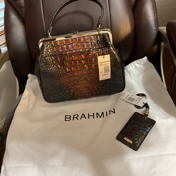 NWT Brahmin Iridescent Black Pearl Satchel - Picture 2 of 11